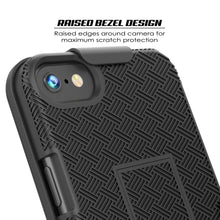 Charger l&#39;image dans la galerie, Punkcase iPhone SE (4.7&quot;) Case With Tempered Glass Screen Protector, Holster Belt Clip &amp; Built-In Kickstand Non Slip Dual Layer Hybrid TPU Full Body Protection [Thin Fit] for Apple iPhone 7 &amp; 8 [Black] 
