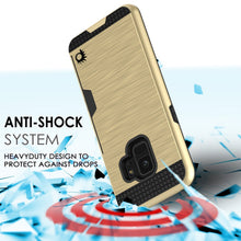 Charger l'image dans la galerie, Galaxy S9 Case, PUNKcase [SLOT Series] [Slim Fit] Dual-Layer Armor Cover w/Integrated Anti-Shock System, Credit Card Slot [Gold] (Color in image: Black)
