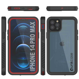 iPhone 14 Pro Max Waterproof Case, Punkcase [Extreme Series] Armor Cover W/ Built In Screen Protector [Red] (Color in image: Teal)