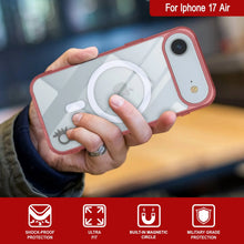Charger l'image dans la galerie, Punkcase iPhone 17 Air Magnetic Wireless Charging Case [Clearmag Series] [Red]
