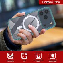 Charger l'image dans la galerie, Punkcase iPhone 17 Pro Magnetic Wireless Charging Case [Clearmag Series] [Teal]
