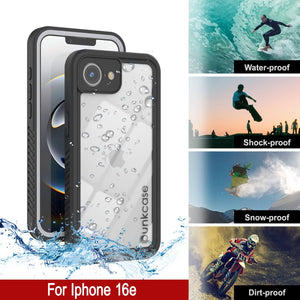 Étui iPhores IP68 iPhone 16E, Punkcase [Clear] [série StudStar] [Slim Fit] [Dirtoproof]