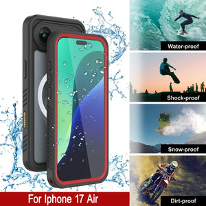 Coupe d'iphone 17 étanche à l'air, punkcase [Extreme Series] Couvercle d'armure avec protecteur d'écran intégré [rouge]