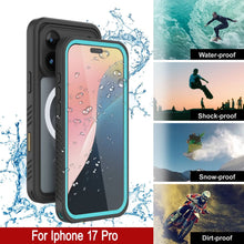 Charger l'image dans la galerie, Étui imperméable iPhone 17 Pro, couvercle d'armure Punkcase [Extreme Mag] avec protecteur d'écran intégré [Teal]
