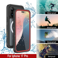 Load image into Gallery viewer, Case imperméable iPhone 17 Pro, couvercle d'armure Punkcase [Series Extreme avec protecteur d'écran intégré [rouge]
