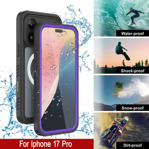 Hautre imperméable de l'iPhone 17 Pro, Punkcase [Extreme Series] Couvercle d'armure avec protecteur d'écran intégré [violet]