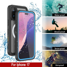 Charger l'image dans la galerie, Coupe étanche iPhone 17, couvercle d'armure Punkcase [série Extreme avec protecteur d'écran intégré [bleu clair]
