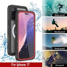 Load image into Gallery viewer, Case étanche de l'iPhone 17, couvercle d'armure Punkcase [série Extreme avec protecteur d'écran intégré [rouge]
