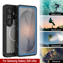 Load image into Gallery viewer, Coque ultra étanche pour Galaxy S26, Punkcase [Extreme Mag Series] Armor Cover avec protecteur d'écran intégré [Bleu]
