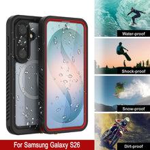 Load image into Gallery viewer, Coque étanche pour Galaxy S26, Punkcase [Extreme Mag Series] Armor Cover avec protecteur d'écran intégré [Rouge]
