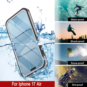 Coque étanche pour iPhone 17 Air [Série Kickstud 2.0] Housse de protection IP68 avec protecteur d'écran et béquille [Blanc]