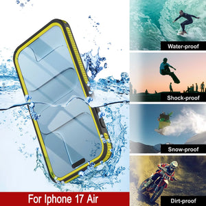 Coque étanche pour iPhone 17 Air [Série Kickstud 2.0] Housse de protection IP68 avec protecteur d'écran et béquille [Jaune]