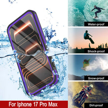 Charger l&#39;image dans la galerie, Coque étanche pour iPhone 17 Pro Max [Série Kickstud 2.0] Housse de protection IP68 avec protecteur d&#39;écran et béquille [Violet]
