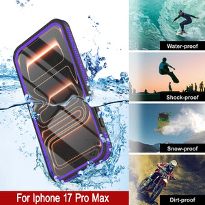 Coque étanche pour iPhone 17 Pro Max [Série Kickstud 2.0] Housse de protection IP68 avec protecteur d'écran et béquille [Violet]