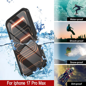 Coque étanche pour iPhone 17 Pro Max [Série Kickstud 2.0] Housse de protection IP68 avec protecteur d'écran et béquille [Noir]