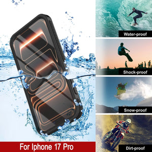 Coque étanche pour iPhone 17 Pro [Série Kickstud 2.0] Housse de protection IP68 avec protecteur d'écran et béquille [Noir]