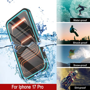 Coque étanche pour iPhone 17 Pro [Série Kickstud 2.0] Housse de protection IP68 avec protecteur d'écran et béquille [Sarcelle]