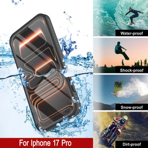 Coque étanche pour iPhone 17 Pro [Série Kickstud 2.0] Housse de protection IP68 avec protecteur d'écran et béquille [Gris]