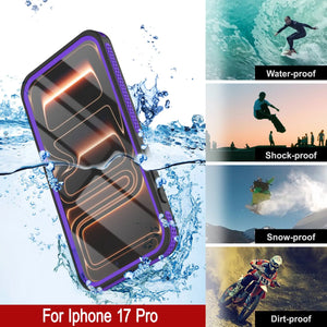 Coque étanche pour iPhone 17 Pro [Série Kickstud 2.0] Housse de protection IP68 avec protecteur d'écran et béquille [Violet]