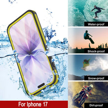 Charger l&#39;image dans la galerie, Coque étanche pour iPhone 17 [Série Kickstud 2.0] Housse de protection IP68 avec protecteur d&#39;écran et béquille [Jaune]
