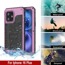 Charger l&#39;image dans la galerie, iPhone 16 Plus Metal Extreme 3.0 Série Aluminium Aluminium Aluminium IP68 W / Buillt en protecteur d&#39;écran et kickstand [Pink]
