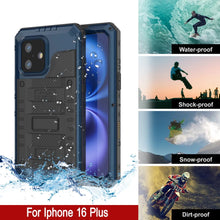 Charger l&#39;image dans la galerie, iPhone 16 Plus Metal Extreme 3.0 Série Aluminium Aluminium Aluminium IP68 W / Buillt en protecteur d&#39;écran et kickstand [Blue]
