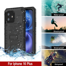 Charger l&#39;image dans la galerie, iPhone 16 Plus Metal Extreme 3.0 Série Aluminium Aluminium Aluminium IP68 W / Buillt en protecteur d&#39;écran et kickstand [noir]
