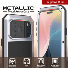 Charger l&#39;image dans la galerie, Étui iPhone 17 Pro Metal, couverture d&#39;armure de qualité militaire lourde [Proof] Full Body Hard [White]
