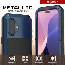 Charger l'image dans la galerie, Étui en métal iPhone 17, couverture d'armure de qualité militaire lourde [Proof] Full Body Hard [bleu]

