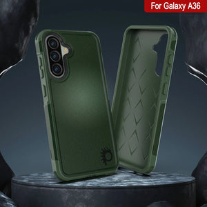 Punkcase Galaxy A36 Case, [Spartan 2.0 Series] Couverture lourde robuste claire [vert foncé]