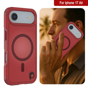 Punkcase iPhone 17 Air Case, [Spartan 2.0 Series] Couverture lourde robuste claire avec protecteur d'écran intégré [rouge]