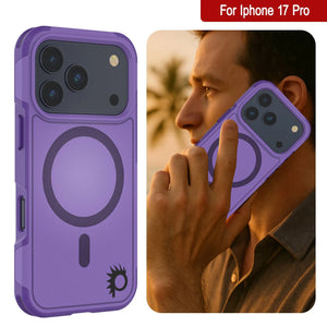 Punkcase iPhone 17 Pro Case, [Spartan 2.0 Series] Couverture lourde robuste claire avec protecteur d'écran intégré [Purple]