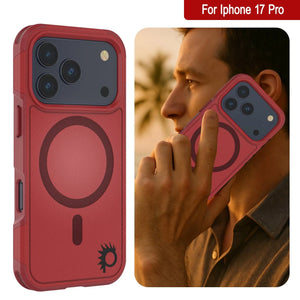 Punkcase iPhone 17 Pro Case, [Spartan 2.0 Series] Couverture lourde robuste claire avec protecteur d'écran intégré [rouge]
