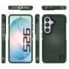 Load image into Gallery viewer, PunkCase Coque pour Galaxy S26 [Série Spartan 2.0] Coque transparente robuste et résistante [Vert foncé]
