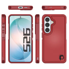 Load image into Gallery viewer, PunkCase Coque pour Galaxy S26 [Série Spartan 2.0] Coque transparente robuste et résistante [Rouge]

