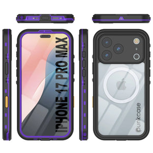 Étui IP68 imperméable iPhone 17 Pro Max, Punkcase [Purple] [série StudStar] [Slim Fit] [Dirtoproof]