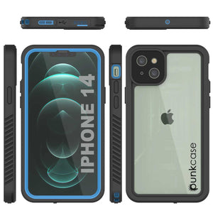 iPhone 14  Waterproof Case, Punkcase [Extreme Series] Armor Cover W/ Built In Screen Protector [Light Blue] (Color in image: Red)