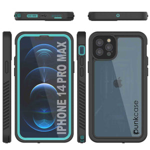 iPhone 14 Pro Max Waterproof Case, Punkcase [Extreme Series] Armor Cover W/ Built In Screen Protector [Teal] (Color in image: Red)