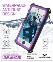 Load image into Gallery viewer, iPhone SE/5S/5 Waterproof Case, Ghostek® Nautical Purple Series| Underwater | Aluminum Frame (Color in image: White)
