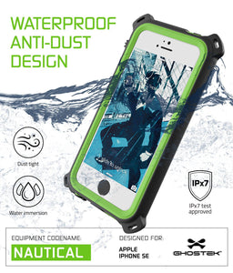 iPhone SE/5S/5 Waterproof Case, Ghostek® Nautical Green Series| Underwater | Aluminum Frame (Color in image: White)