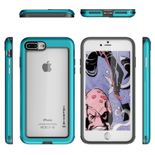 Charger l&#39;image dans la galerie, iPhone 8+ Plus Waterproof Case, Ghostek® Atomic Series | Shockproof | Dirt-proof | Snow-proof | Ultra Fit | [TEAL] (Color in image: Pink)

