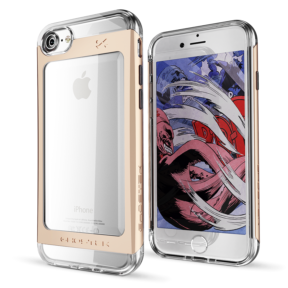 iPhone 7 Case, Ghostek® Cloak 2.0 Gold w/ Explosion-Proof Screen Protector | Aluminum Frame (Color in image: Gold)