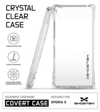 Load image into Gallery viewer, Xperia X Case, Ghostek® Covert Clear Series | Clear TPU | Warranty | Screen Protector | Ultra Fit (Color in image: Dark Gray)
