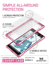 Load image into Gallery viewer, Xperia X Case, Ghostek® Covert Rose Pink  | Clear TPU | Warranty | Screen Protector | Ultra Fit (Color in image: Peach)
