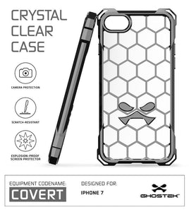 iPhone 8+ Plus Case, Ghostek® Covert Space Grey, Premium Impact Armor | Lifetime Warranty Exchange (Color in image: clear)