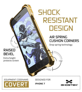 iPhone 8+ Plus Case, Ghostek® Covert Gold, Premium Impact Protective Armor | Warranty (Color in image: peach)