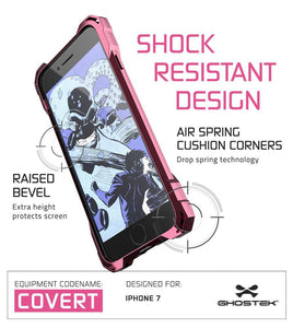 iPhone 8+ Plus Case, Ghostek® Covert Peach, Premium Impact Protective Armor | Warranty (Color in image: clear)