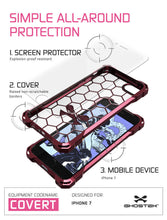 Load image into Gallery viewer, iPhone 7 Plus Case, Ghostek® Covert Peach, Premium Impact Protective Armor | Warranty (Color in image: rose pink)
