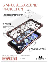 Load image into Gallery viewer, iPhone 7 Case, Ghostek® Covert Rose Pink, Premium Impact Protective Armor | Warranty (Color in image: clear)
