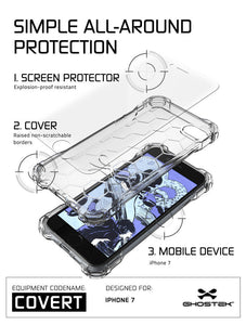 iPhone 7 Case, Ghostek® Covert Clear, Premium Impact Protective Armor | Lifetime Warranty Exchange (Color in image: rose pink)